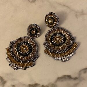 Park Lane Beaded Earrings in Gold and Black